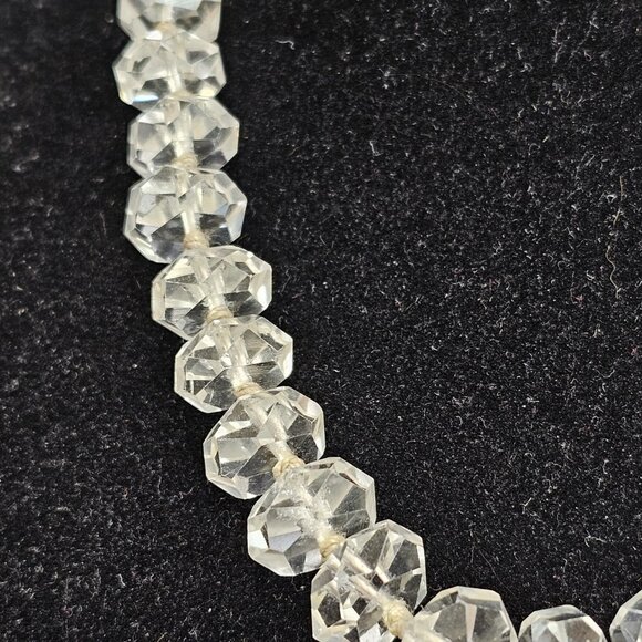 Vintage Crystal Glass Graduated 15" Choker Necklace Amazing Piece - Picture 3 of 13